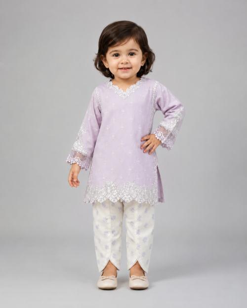 2 Piece - Printed Embroidered Suit