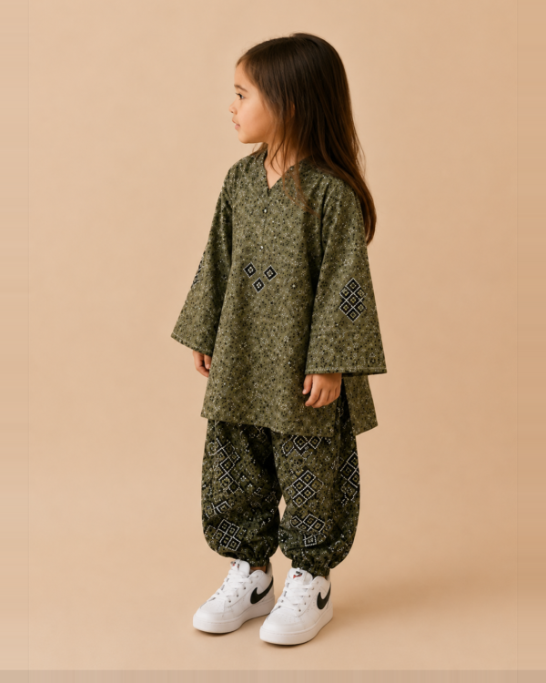 2 Piece - Printed Cotton Suit