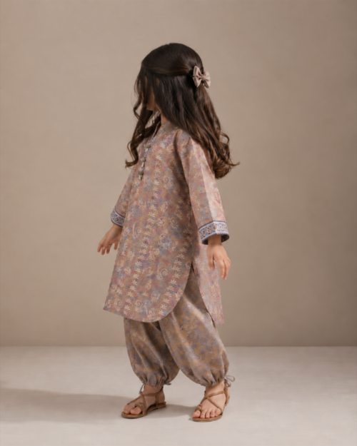 LILI-A137-no-lace Lili & Co. LILI-A83 girls two piece printed lawn suit