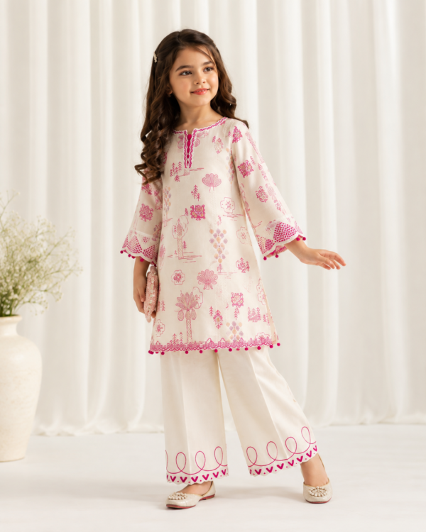 2 Piece - Printed Embroidered Suit