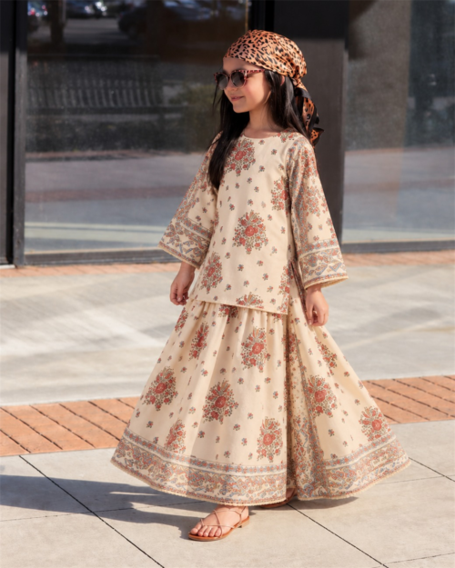 2 Piece – Printed Embroidered Suit